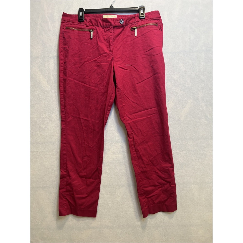 Women's Michael‎ Kors Skinny Pink stretch chino pants Jeans size 14